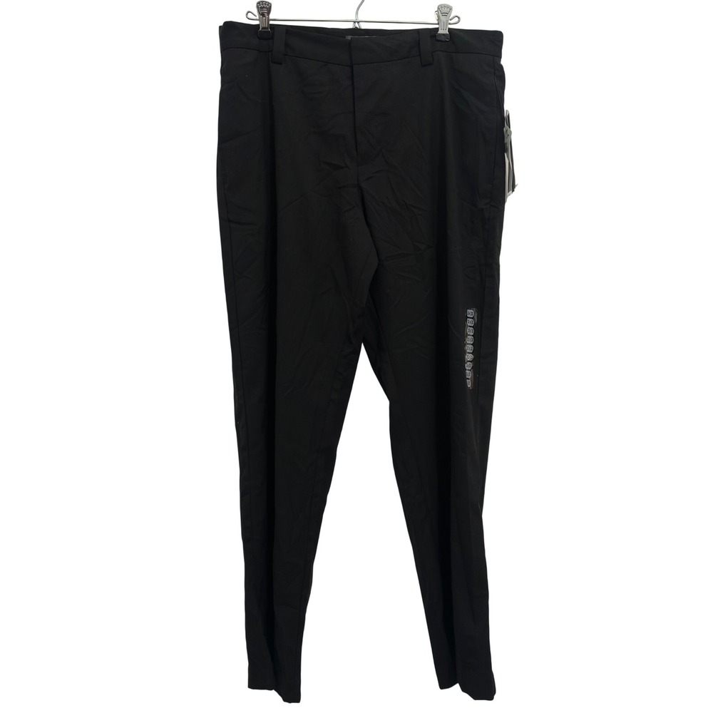 NWT Kenneth Cole Reaction Dress Pants Mens 33x30 Black Stretch Flat Front Office